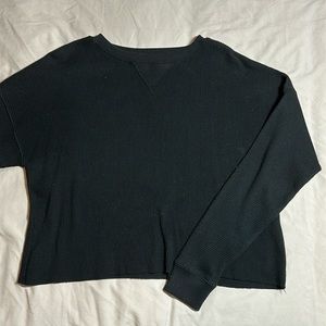 Abercrombie black waffle knit crewneck sweater